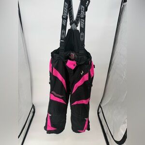 Castle X Ladies M Pink And Black Snowmobile Bibs.